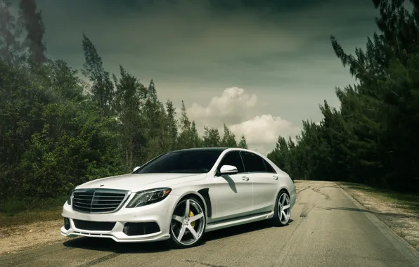 Picture Mercedes, White, W222, S63AMG