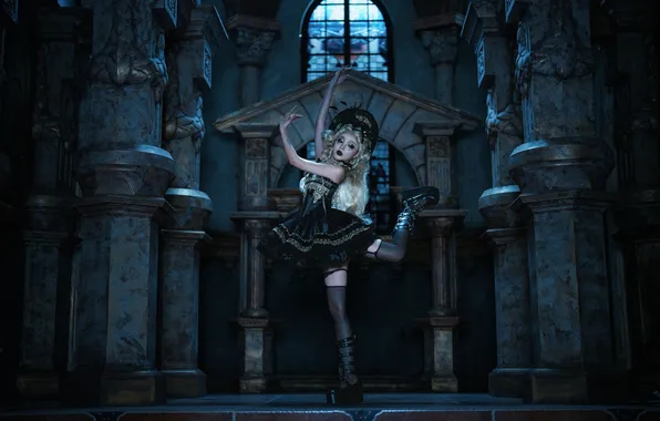 Dark, Asian, Model, Dance, Woman, High Heels, Cosplay, Costume