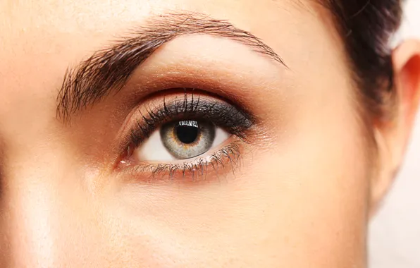 Woman, eye, pupil