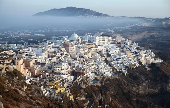 Picture mountains, the city, panorama
