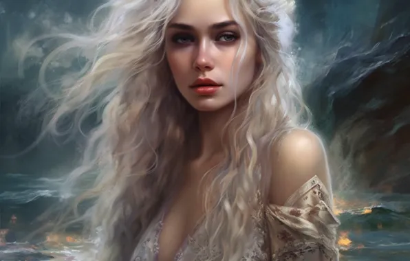Girl, strokes, digital painting, digital art, AI art, neural network, digital painting, the art of …