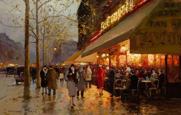 Picture, the urban landscape, Edouard Leon Cortes, Edouard Leon Cortes, Kupol. Montparnasse