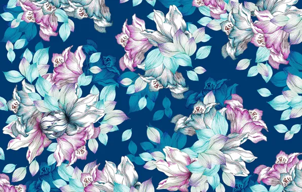 Wallpaper flowers, pattern, texture