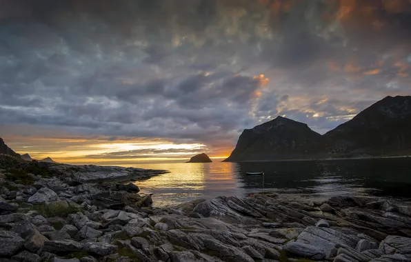 The sky, sunset, stones