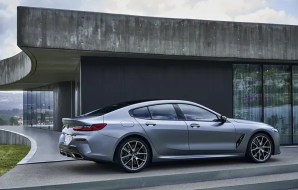 Picture coupe, BMW, profile, Gran Coupe, the house, 8-Series, 2019, the four-door coupe