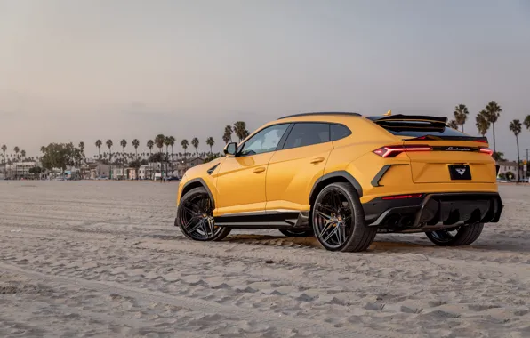 Beach, sunset, lights, the evening, Lamborghini, Vorsteiner, crossover, Urus