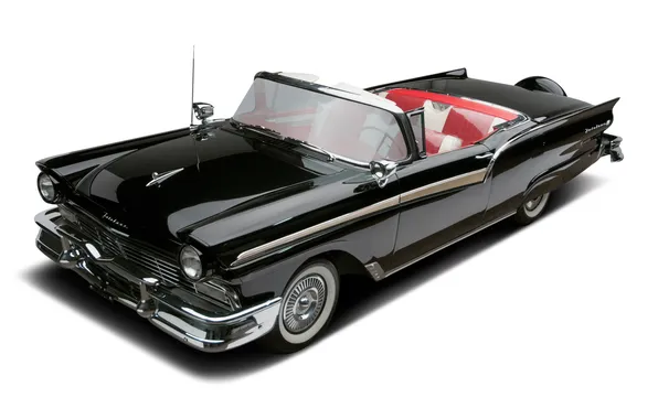 Ford, Ford, white background, 1957, retro cars, Hardtop, Skyliner, Retractable