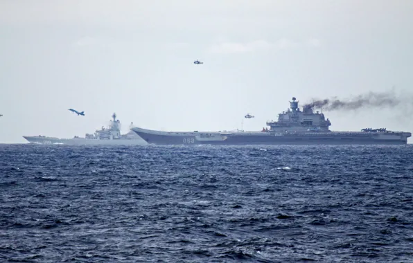 Aircraft, helicopters, Of the Navy of Russia, Aircraft-carrying cruiser Admiral Kuznetsov, Nuclear cruiser Peter the …