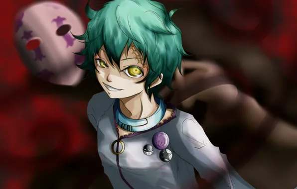 Anime, mask, art, collar, guy, scar, icons, Wonderland suicide