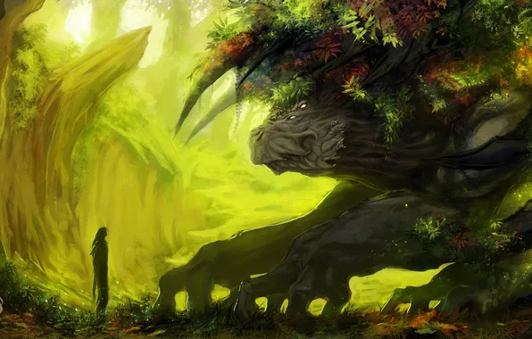 Forest, people, plant, monster, being, art
