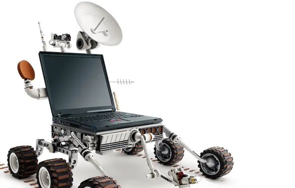 White, Laptop, Rover