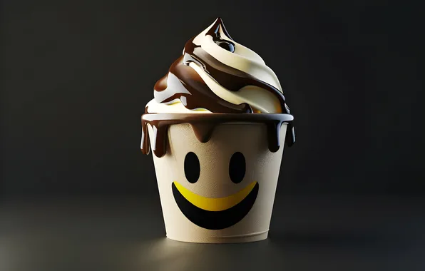 Picture ice cream, Cup, AI art