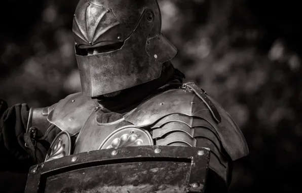 Metal, armor, warrior, helmet, shield