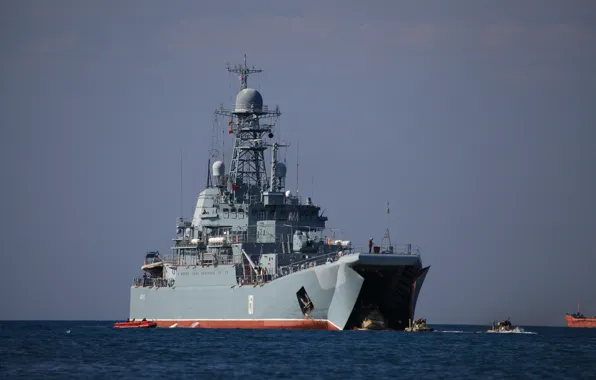 The black sea, exercises, landing, Azov, large landing ship