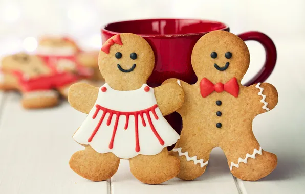 Picture holiday, men, cookies, Christmas, Cup, sweets, New year, Christmas