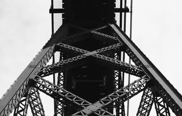Design, bridge, pattern, black and white, iron, steel, structure, b/w