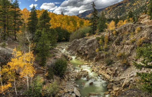 Wallpaper autumn, mountains, river