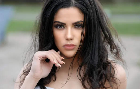 Eyes, look, face, background, hair, lips, beauty