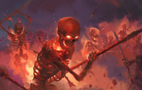 Picture Undead, Skeletons, Spears