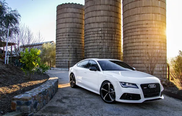 Audi, Audi, white, white, front, RS7