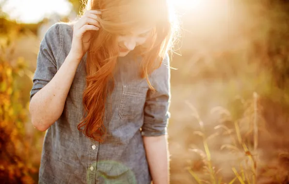 Girl, light, mood, redhead, Danielle