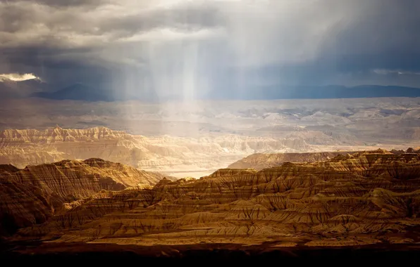 Clouds, mountains, Tibet, Chushu