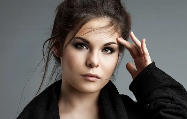 Picture eyes, look, girl, background, model, hair, hands, cutie