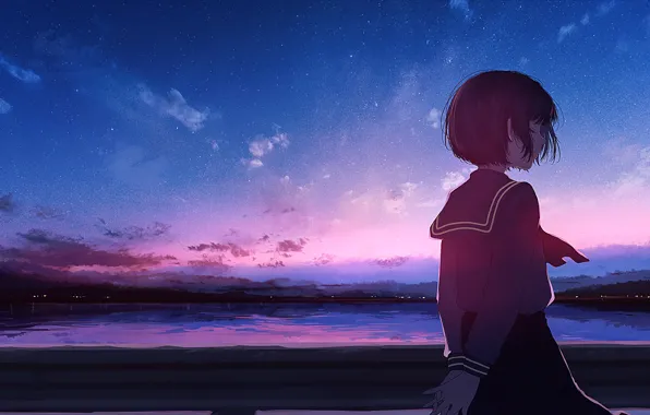 The sky, sunset, schoolgirl, mfua. RU