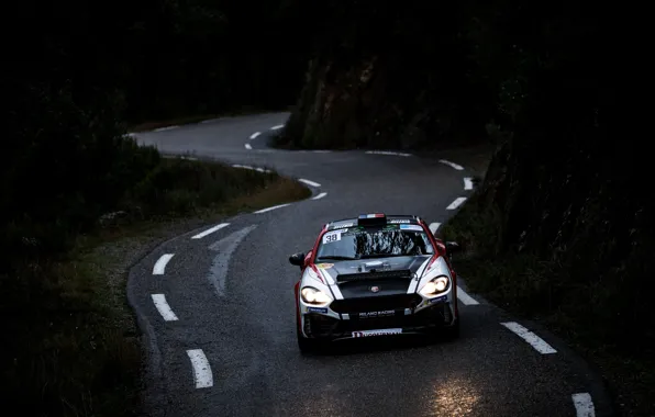 Picture road, dark, rally, 2018, Abarth, 124 Rally