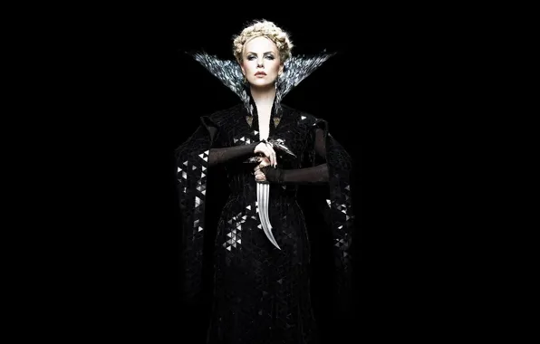 Charlize Theron, Charlize Theron, BACKGROUND, BLACK, Snow White and the Huntsman, ACTRESS, SNOW white