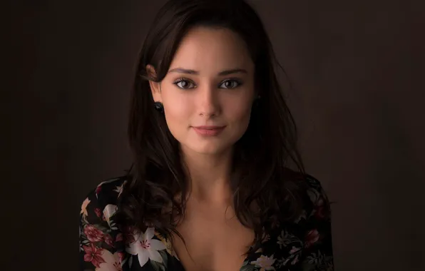 Eyes, look, girl, smile, portrait, dress, Eugene Fry, Angelica Veselka