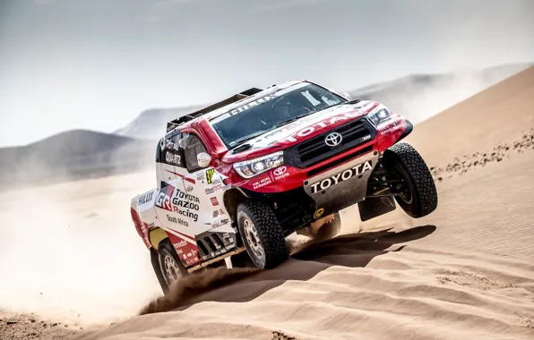 Sand, Auto, Sport, Machine, Toyota, Hilux, Rally, SUV