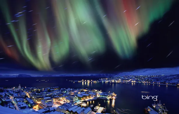 Picture the sky, lights, home, Northern lights
