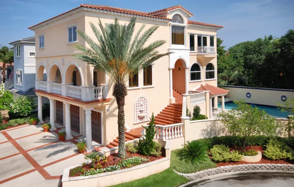 House, style, Palma, Villa, ladder, architecture, mansion, exterior