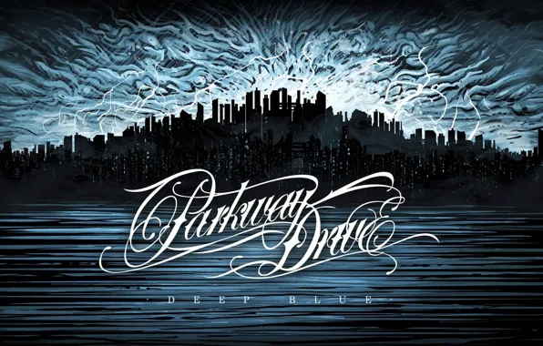 The city, the inscription, figure, album, skyscrapers, cover, metalcore, parkway drive