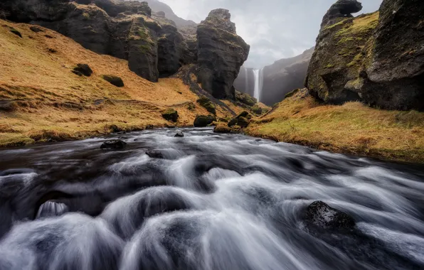 Picture nature, river, rocks, waterfall, stream, Iceland