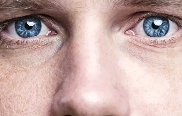 Blue eyes, men, skin, nose