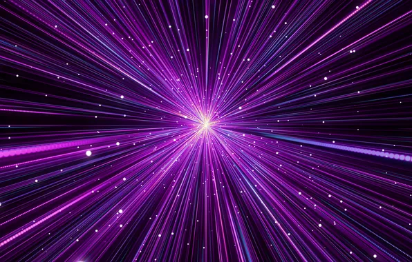 Purple, space, rays, light, line, abstraction, space, background