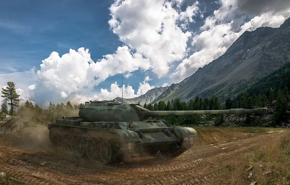 Picture dust, tank, USSR, USSR, tanks, T-54, WoT, World of tanks