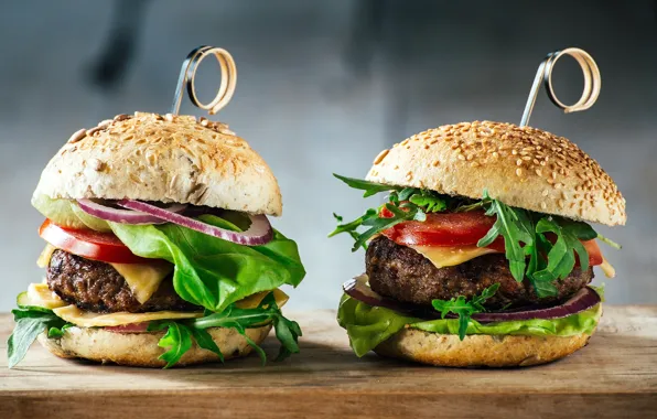 Patty, cheeseburger, filling, buns, fast food