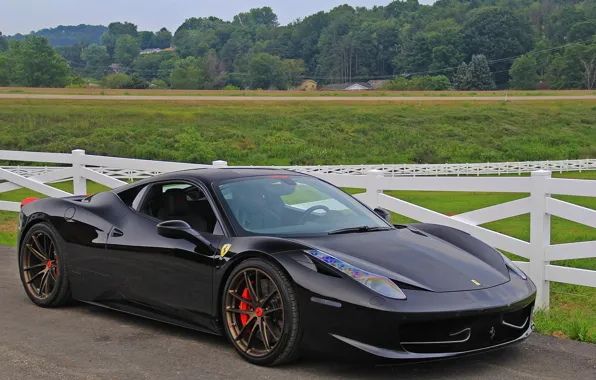 Ferrari, black, 458, italia