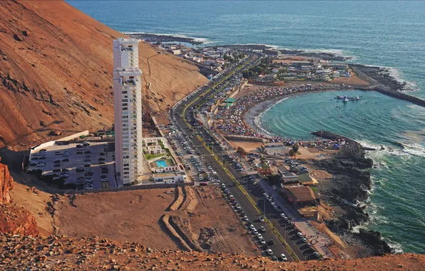 Road, the city, the ocean, coast, view, the hotel, tourism, different