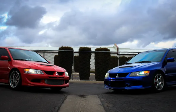 Picture Red, Blue, Lancer Evolution, VIII