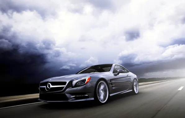 Mercedes-Benz, SL-class, silvery, SL 550, frontside