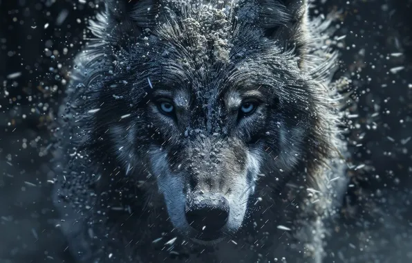 Nature, snow, predator, face, animal, wolf, wildlife, portrait