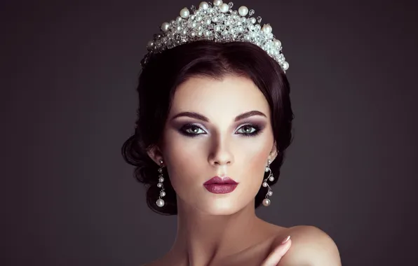 Girl, style, portrait, crown, makeup, Oleg Gekman