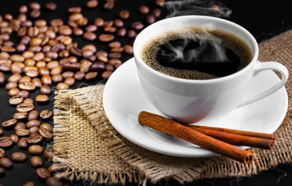 Table, coffee, Cup, drink, cinnamon, saucer, grain, smoke