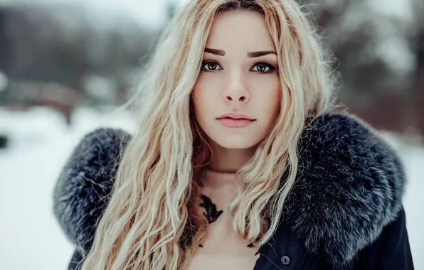 Look, girl, portrait, blonde