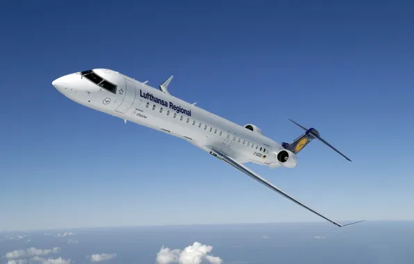 Picture The plane, Wings, Aviation, Lufthansa, Bombardier, In The Air, Airliner, CRJ900