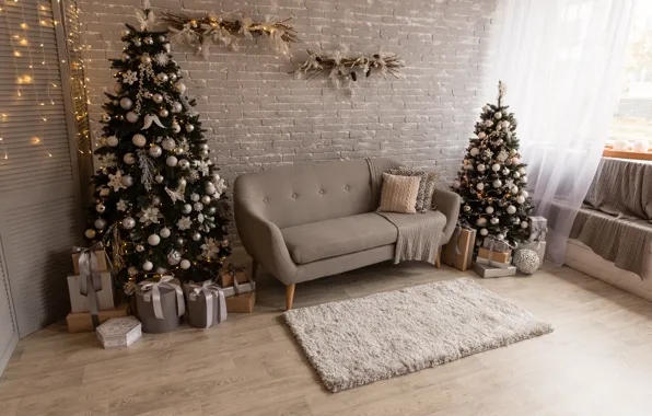 Picture decoration, gift, tree, new year, interior, Christmas